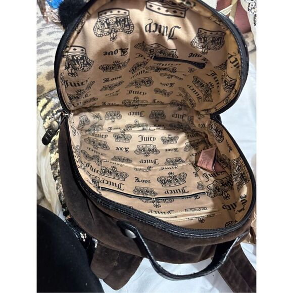 Vintage y2k pink velour juicy couture backpack main image 7
